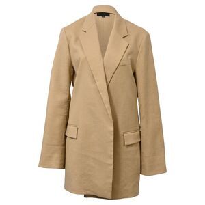 Joseph Julia Oversized Open Blazer in Brown Linen